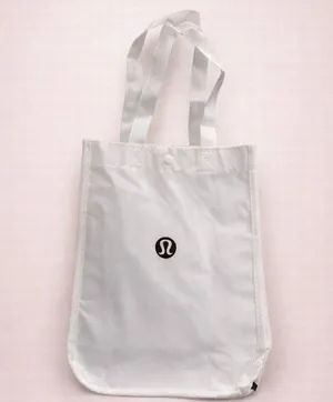 Lululemon Logo Reusable Tote Bag | White Shopping Bag | Gym Yoga Tote thumbnail 1