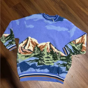 Urban Outfitters Out From Under Landscape Mountain Sherpa Sweater oversized spring casual $88 thumbnail 2