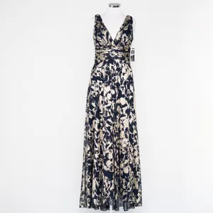 Betsy & Adam - Foil Print Sleeveless Mesh Gown‎ thumbnail 2