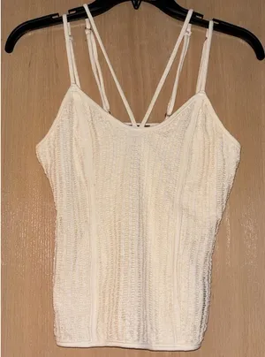 Ivory Lace Fitted Tank by 33 Coastal Tan thumbnail 3