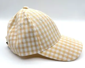 Isaac Mizrahi‎ Gingham Tan Baseball Cap Adjustable One Size NEW thumbnail 1