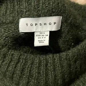 Topshop Women's Green Chunky Knit Mock Neck Oversized Sweater Size S US 4-6 thumbnail 11