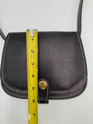 Vintage Firenze Fratellini Genuine Leather Black Crossbody Bag Made in Italy thumbnail 9