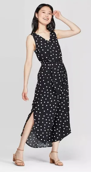 A New Day Black & White Maxi Dress XS Like New thumbnail 1