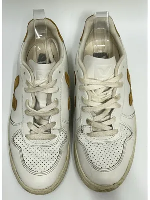 VEJA V-10 Women's Sneakers 8 Low Top Lace-Up White Brown Logo Activewear thumbnail 2