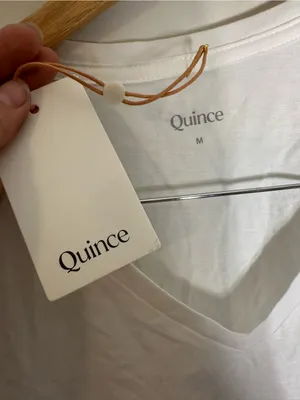 NWT Quince cotton modal v neck tee white medium thumbnail 3