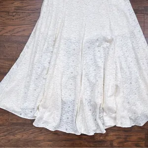 Rebecca Taylor • Lace Maxi Skirt cream New Ivory flowy slit crochet beach summer thumbnail 15