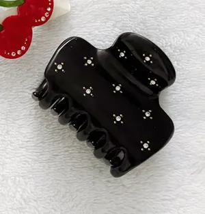 Kitsch Black Rhinestones Cloud Claw Clip Cream Cherry Crystal Barrette Hair Set thumbnail 1