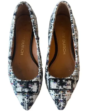 Tory Burch Gigi Tweed Pointed Toe Flats‎ Multicolor 6.5 thumbnail 1