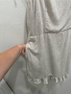 Abercrombie & Fitch Natural Tie-Shoulder Ruffle Mini Dress thumbnail 6