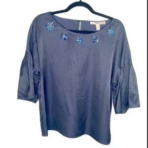 Forever 21 Embellished Top size Medium Dark Blue/Navy thumbnail 1