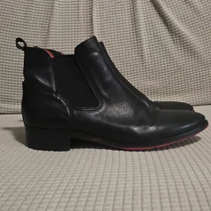 Red and Black Leather‎ Boots with Elastic giordana f thumbnail 3