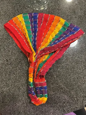 Unbranded Fair Trade Handmade Woven Threaded Fabric Rainbow Stretchy Headband thumbnail 1