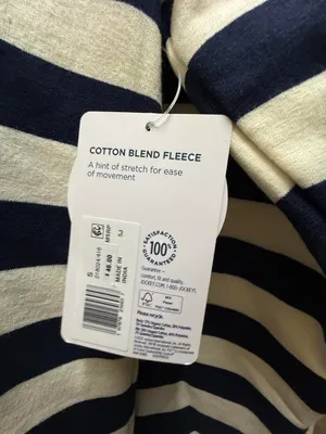Jockey Men's Navy and Cream Striped Crewneck Sweater thumbnail 3