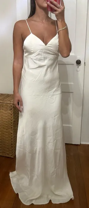 Lulus Ivory Slip Maxi Dress with Spaghetti Straps thumbnail 1