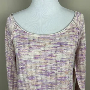 We The Free People Top Womens Medium Open Knit Spaced Out‎ Scoop Neck Thumbholes thumbnail 5