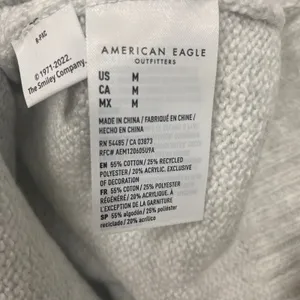 American Eagle Sweater Womens M White Smiley Graphic‎ Mock Neck AE New thumbnail 8