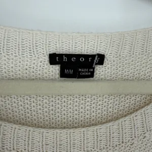 Theory Cream Cotton‎ Cashmere Knit Sweater Womens M Hi Low Hem thumbnail 4