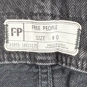 Free People Women's Denim Overalls Dress Gray Frayed Hem Mini‎ Skirt Size 0 thumbnail 7