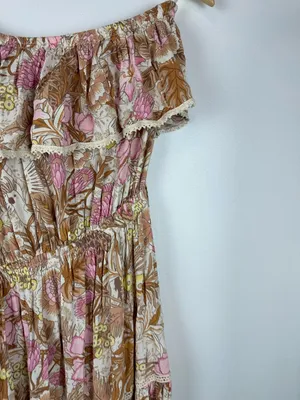 Spell‎ Jungle One-Shoulder Boho Lace Midi Dress Women’s Sz S thumbnail 5