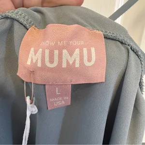 Show Me Your Mumu Verona Cowl Dress in Silver Sage Crisp Size Large thumbnail 7