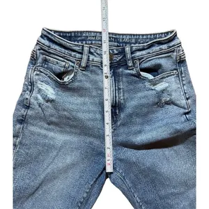 American Eagle light wash stretch‎ high rise Mom Jeans Sz 0 thumbnail 6