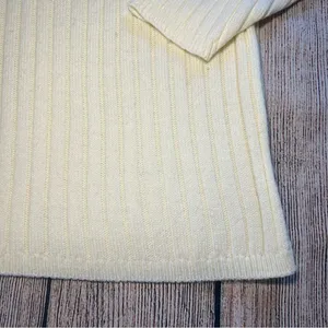 Vintage 80s Knit‎ Sweater Ribbed Womens Large Retro Cream Crewneck Pullover USA thumbnail 5