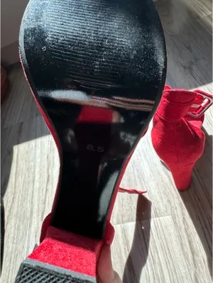 Red fabric heels 3 thumbnail 4