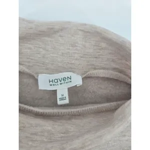 Haven Well Within Sweatshirt Womens Medium Oatmeal Funnel‎ Neck Side Zip Fleece thumbnail 4