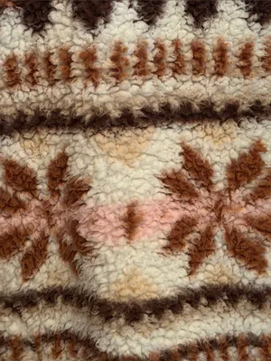 Aerie 🐏🐏🐏BOGOHO🐏🐏🐏 Cozy Cream and Brown Sherpa Quarter-Zip Sweater -Large thumbnail 4