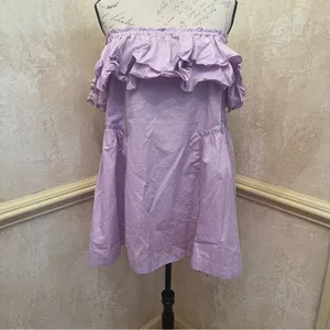 Free People Have A Thing For You Mini dress in Lavender Fields 100% Cotton Sz M thumbnail 3
