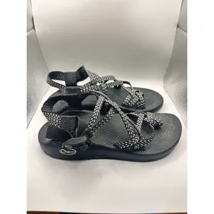 Chaco Z Cloud 2 Women 7 Boost Black White Chevron Strappy Toe Loop Sport Sandals thumbnail 2