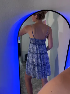 Blue Floral Le Lis Ruffle mini dress thumbnail 2