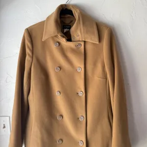 J Crew Double Breasted Wool Blend Coat Camel Size 14‎ Preppy Academia Old Money thumbnail 2
