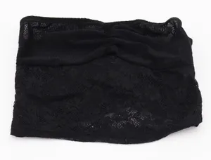 SHEIN Tube Top Women XXS 0 Bandeau Black Lace Ruched Stretch Excellent thumbnail 1