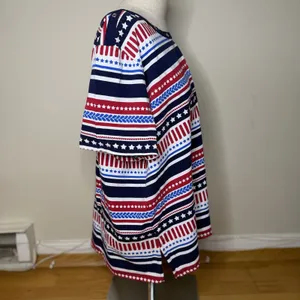 Alfred Dunner Patriotic Americana Top XL Red White Blue Nautical 4th Of July GUC thumbnail 4