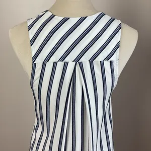 Free People Tuxedo Stripe Wrap Dress Sleeveless‎ Blue Side Slit Size XS thumbnail 11