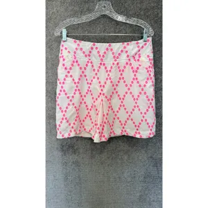 Lilly Pulitzer Skort Womens 8 Pink‎ White Luxletic Geometric Floral Embroidery thumbnail 2