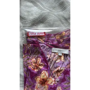 Women's Purple Magenta Floral Paisley Blouse Size L V-Neck Short Sleeve Boho Top thumbnail 8