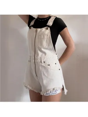 Free people We The Free Sunkissed Off White Denim Short Overalls Romper Size 4 thumbnail 4