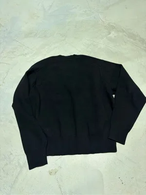 Uniqlo NWT smooth cotton blend long sleeve Black Crewneck Sweater SMALL MSRP$50 thumbnail 7