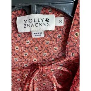 Molly Bracken western long sleeve sheer tie neck high neck ruffle blouse small thumbnail 8