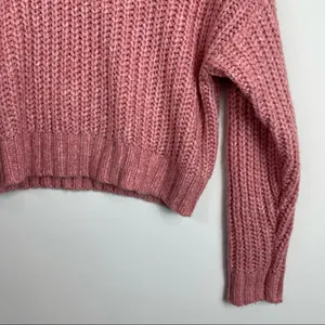 American Eagle Pink Chunky Knit Crop Sweater thumbnail 8