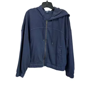 Old Navy Hoodie Zip Up Blue Vintage Cropped Casual‎ Sweatshirt XL thumbnail 2