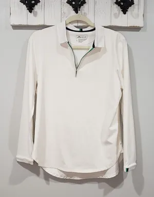 Peter Millar Pullover L White Quarter Zip Golf Tennis thumbnail 1
