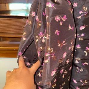 NWT $158 Anthropologie x Maeve Black Floral Puff-Sleeve Mini Dress w/ Pockets XS thumbnail 11