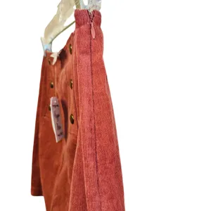 138 | NWT Hippie Rose Corduroy Button Front‎ Mini Skirt Rust Orange Women M thumbnail 6