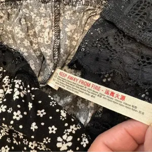 Free‎ People Ditsy Floral Black Lace Bodysuit Dramatic Ruffle Long Sleeve… thumbnail 10