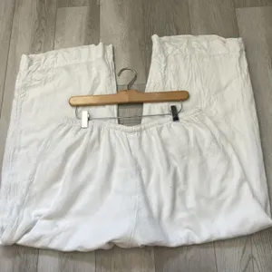 Abercrombie & Fitch Pants linen gemma wide leg crop womens White (large petite) thumbnail 5