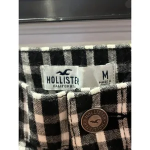 Preppy Gingham Check Straight Leg Trousers Black/White Ankle Pants thumbnail 3